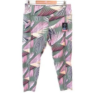 (A56) Pro Player Tropical Night Dark Ivy Ladies Leggings, Size Large,‎ NWT